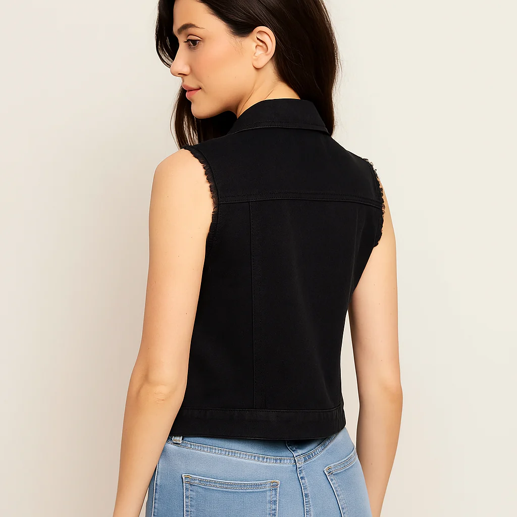 Gilet en Denim Sans Manches - Couleurs Claires - Collection Printemps – Image 8