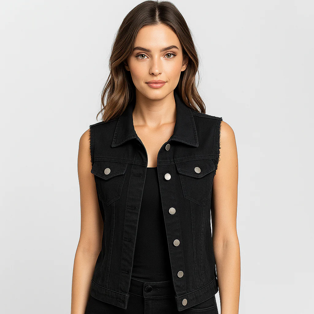 Gilet en Denim Sans Manches - Couleurs Claires - Collection Printemps – Image 7