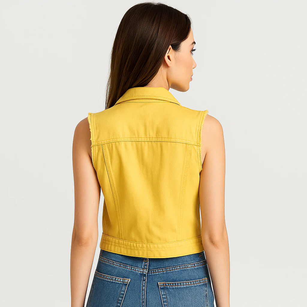 Gilet en Denim Sans Manches - Couleurs Claires - Collection Printemps – Image 2