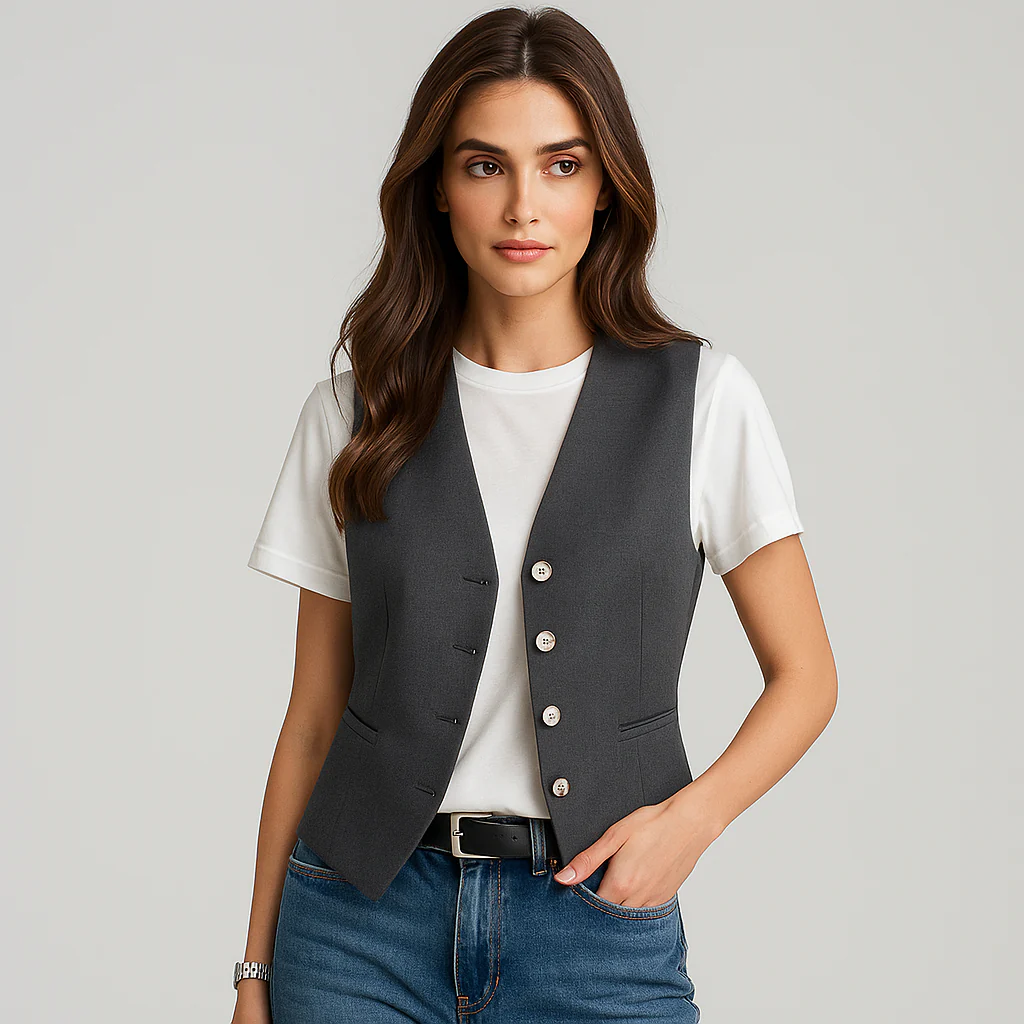 Gilet Sans Manches Gris - Mélange de Laine - Confort Élégant – Image 5