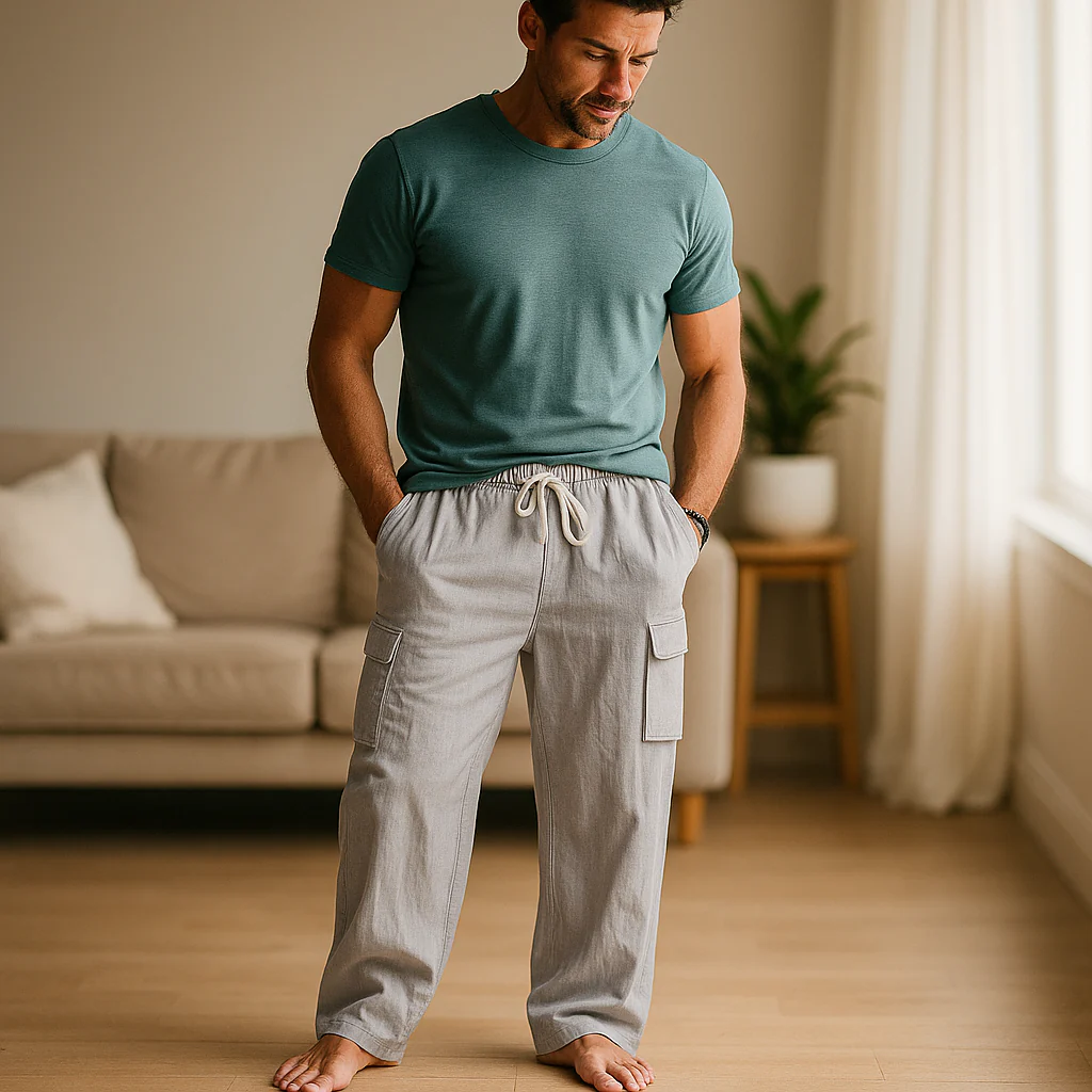 Pantalons cargo pour hommes - Taille élastique - Plusieurs poches - Stilla – Image 3