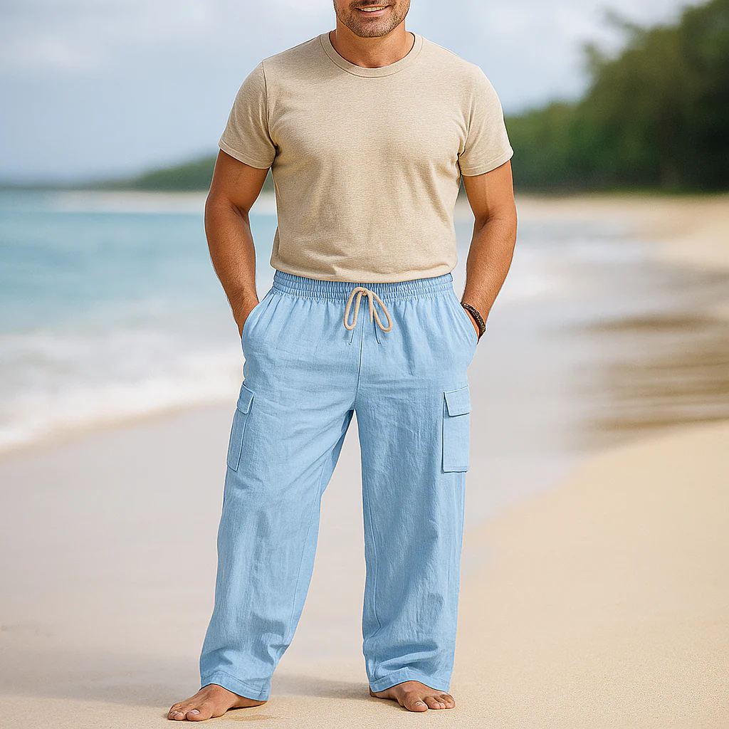 Pantalons cargo pour hommes - Taille élastique - Plusieurs poches - Stilla – Image 4
