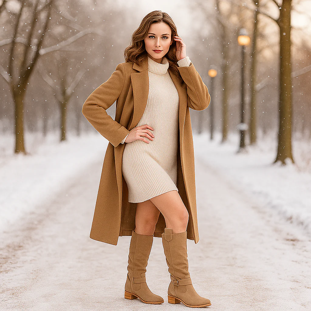Bottes Montantes Femme en Suédine avec Boucle – Image 6