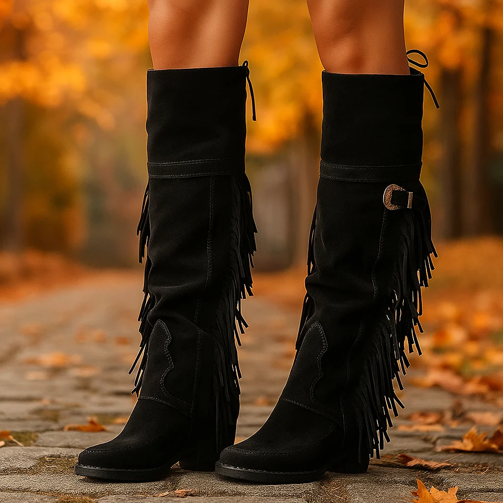 Bottes Hautes à Franges Femme Confort & Style – Image 3
