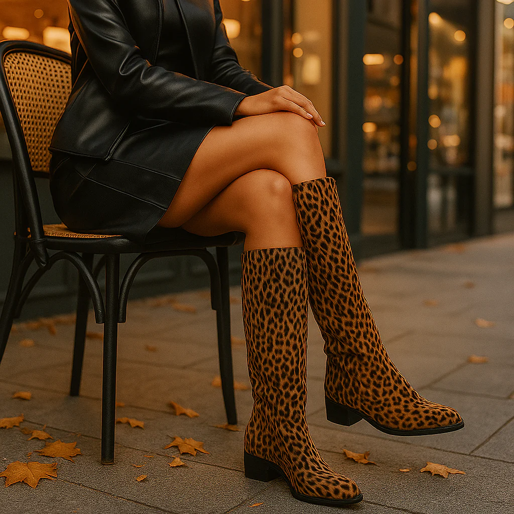 Bottes Hautes Femme Motif Léopard – Image 2