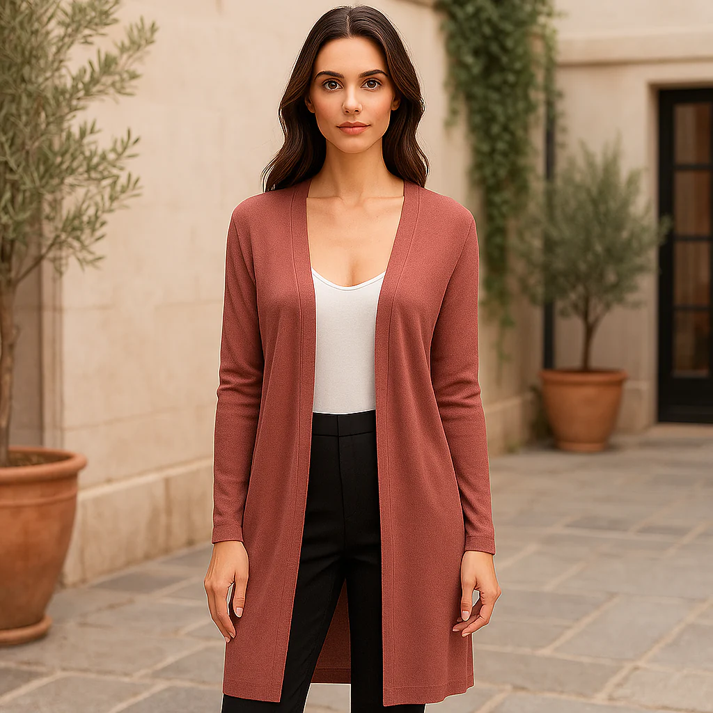 Cardigan Long Élégant en Maille Douce – Image 3