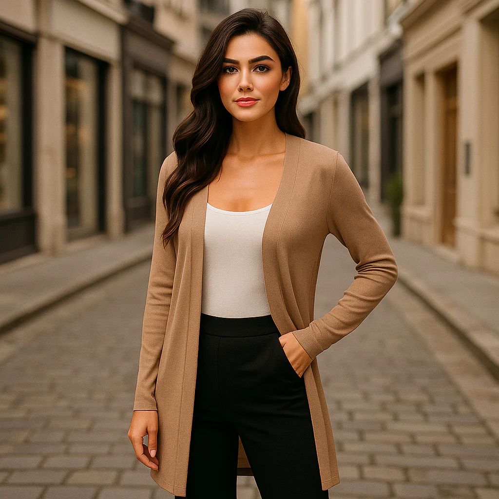 Cardigan Long Élégant en Maille Douce – Image 2
