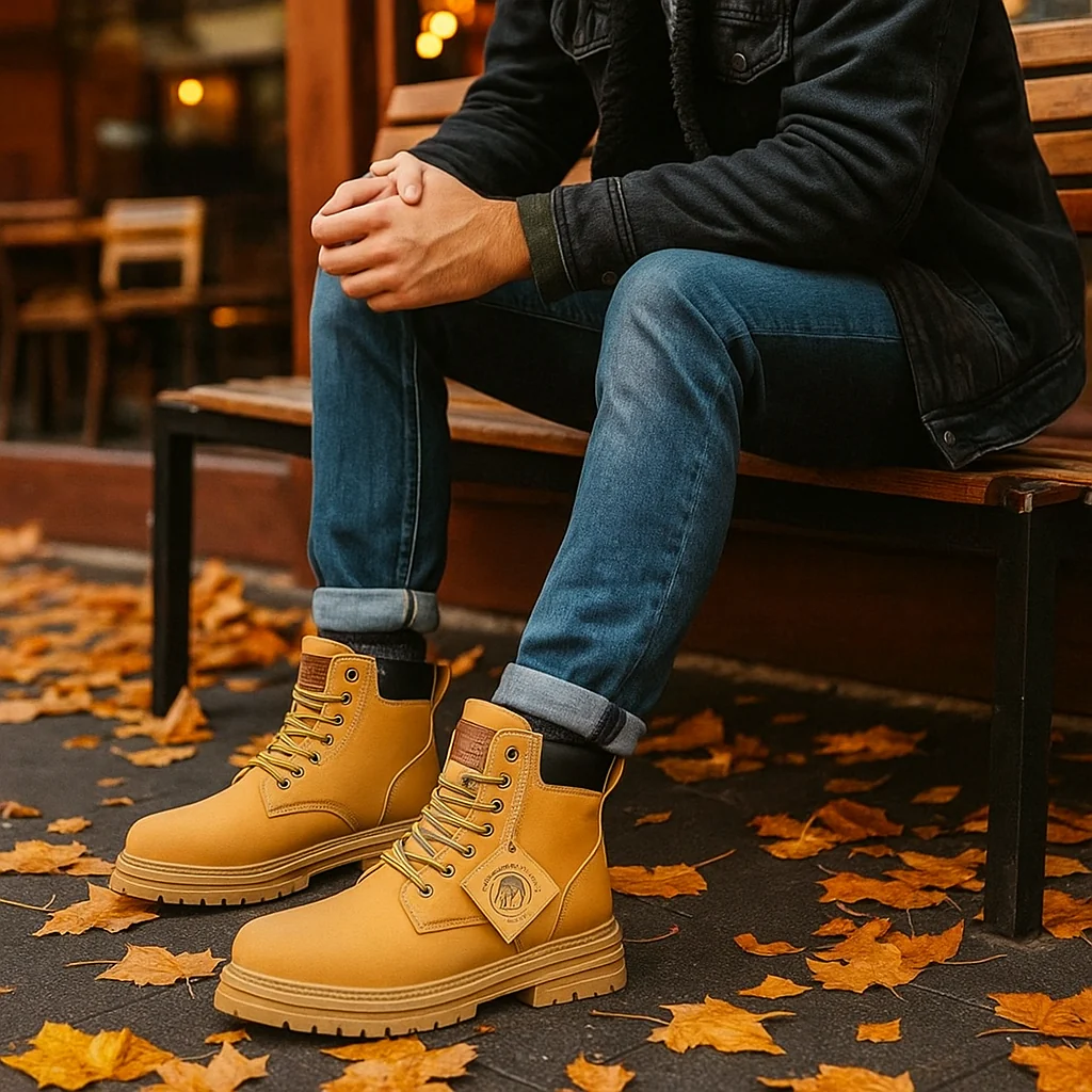 Bottines à Lacets pour Hommes avec Col Rembourré