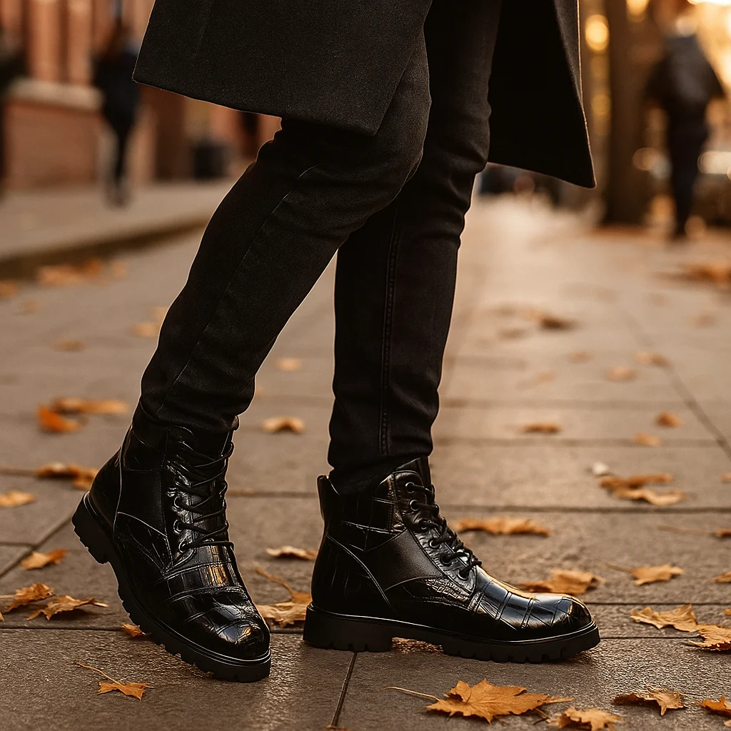 Jamison – Chaussures Militaires pour Hommes avec Embossage Crocodile – Image 2