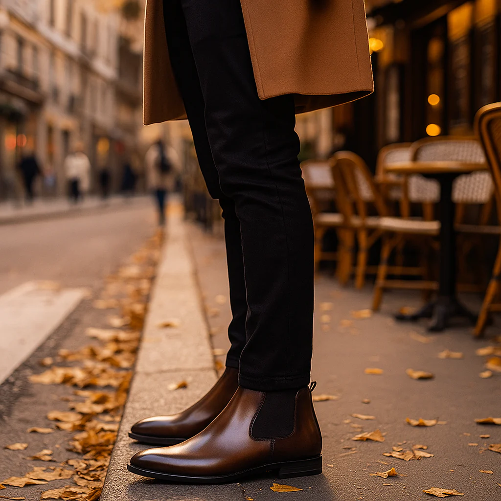 Bottines Chelsea pour Homme avec Bout Amandé – Image 2