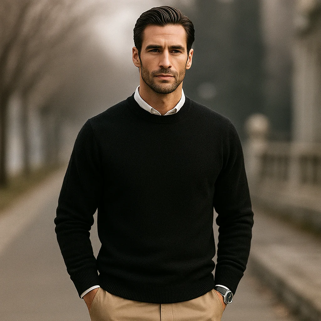 Liam – Pull col rond en laine premium