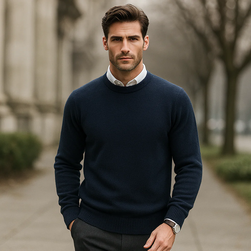 Liam – Pull col rond en laine premium – Image 3
