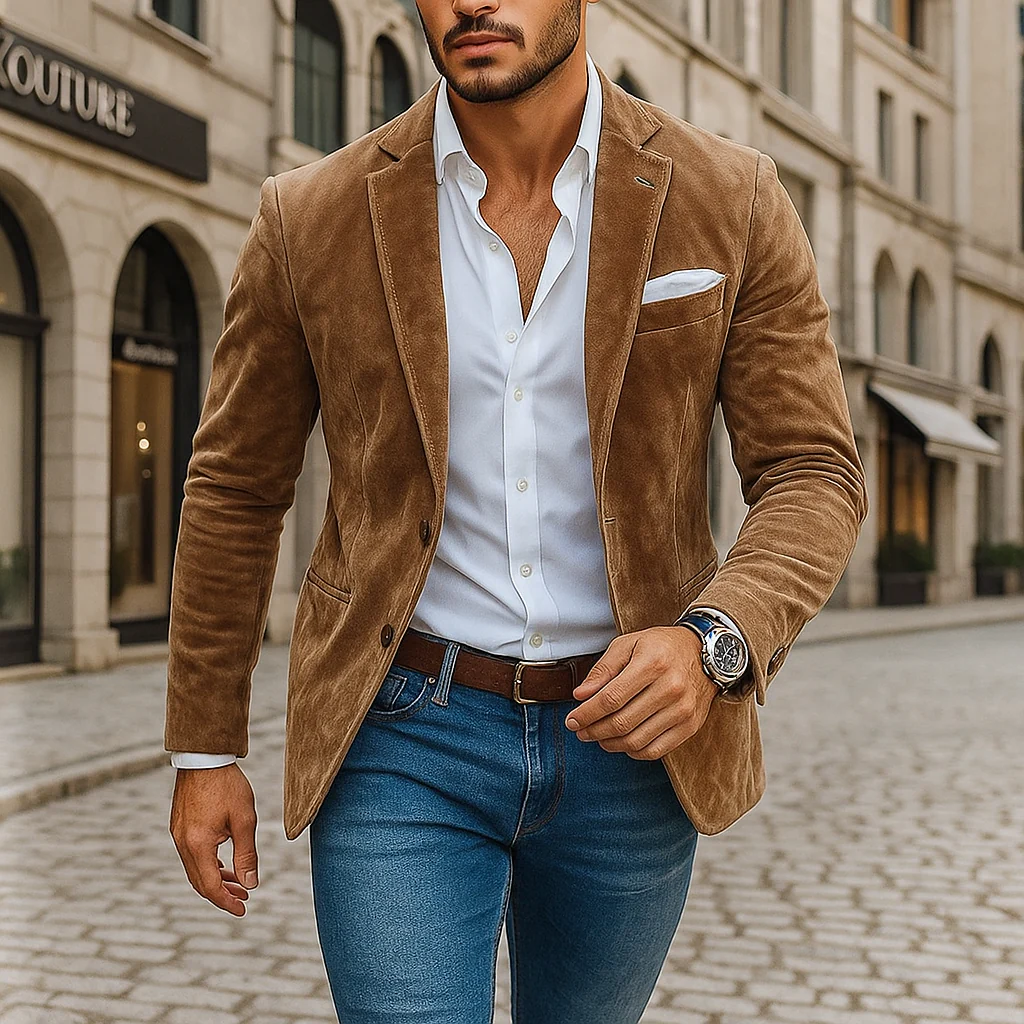 Niko – Blazer Homme Élégant en Daim