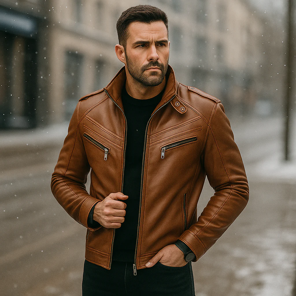 Veste Biker Homme - Design Robuste - Multiples Poches – Image 3