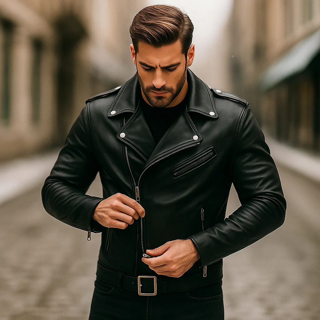 Veste de moto décontractée homme - Col confortable - Élégante et robuste – Image 2