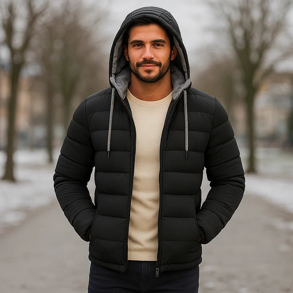 Veste d'hiver légère pour homme avec fermeture éclair – Image 3