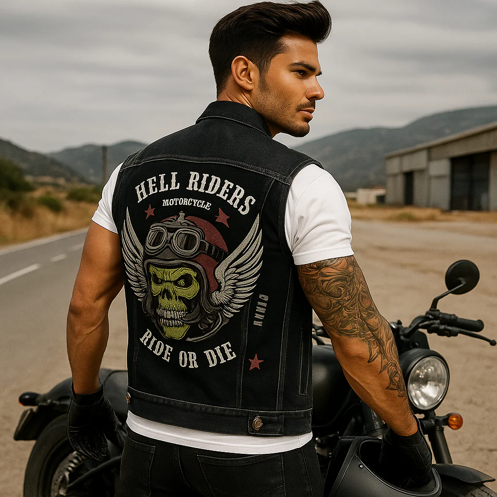 Veste de moto homme en jean robuste – Image 2
