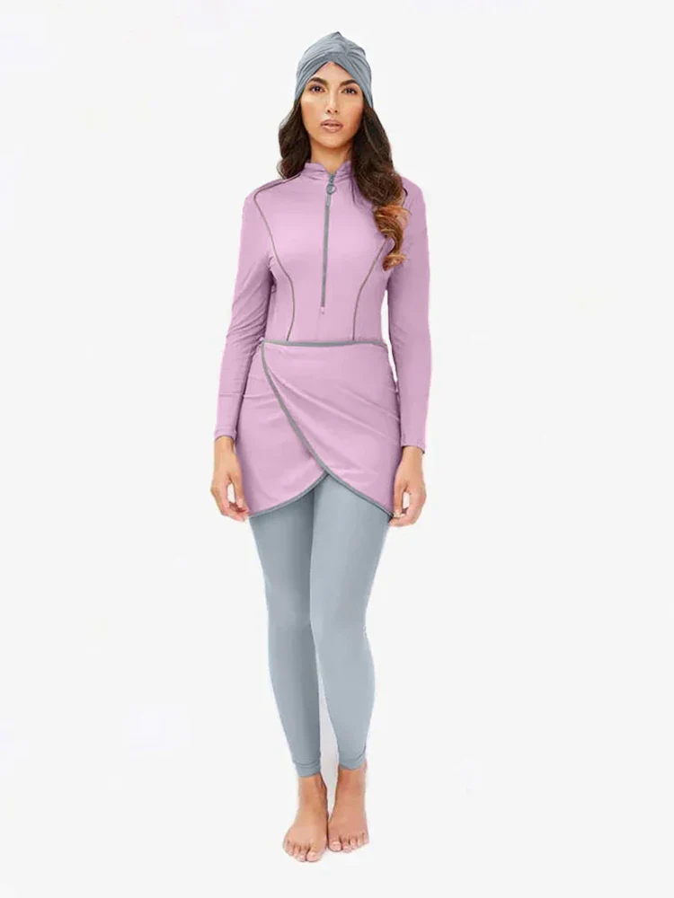 Burkini Modeste 3 Pièces - Maillot Patchwork Sportif – Image 8