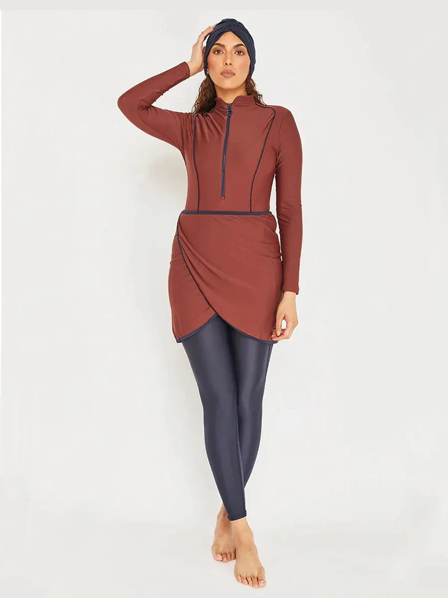 Burkini Modeste 3 Pièces - Maillot Patchwork Sportif – Image 7