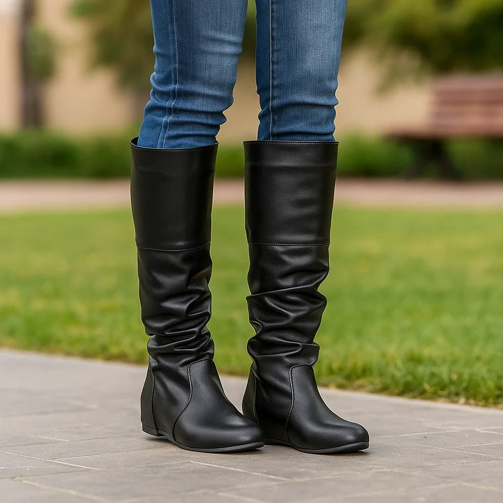 Bottes Femme – Talon Plat Confort & Élégance