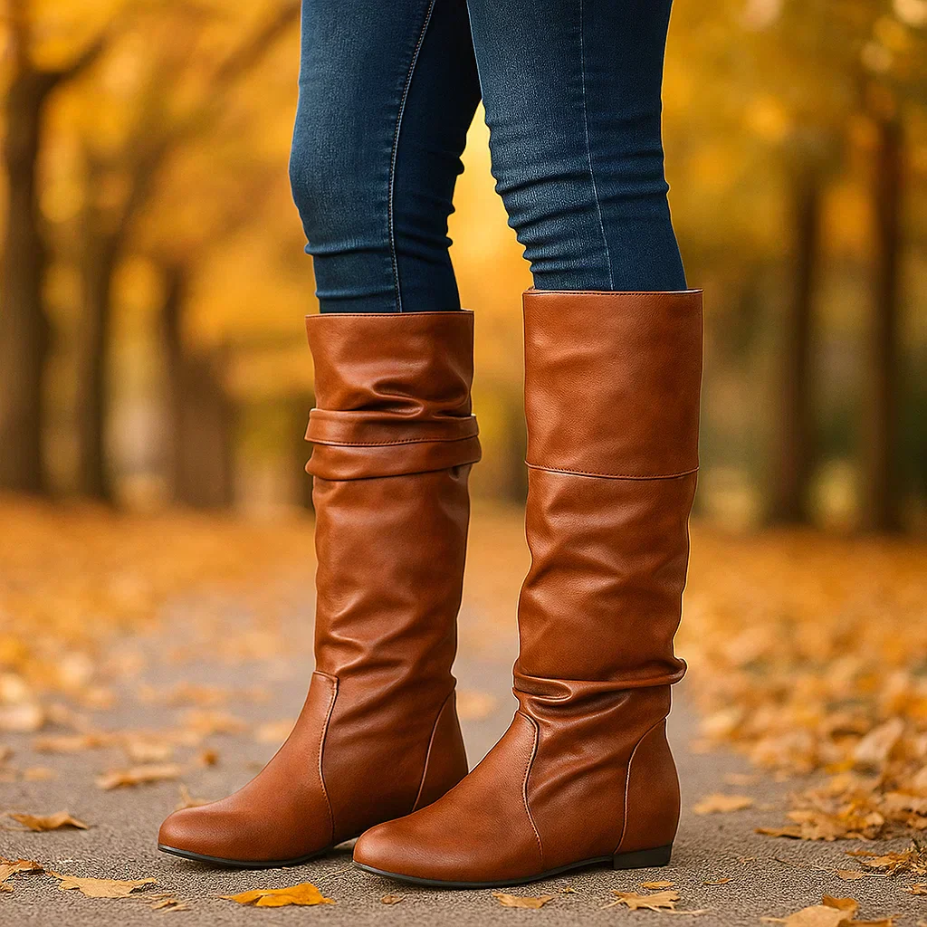 Bottes Femme – Talon Plat Confort & Élégance – Image 2