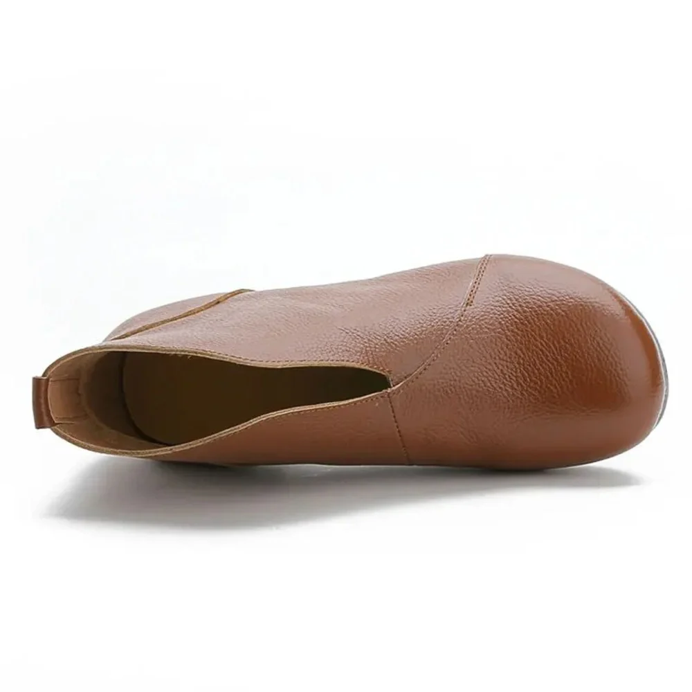 "Bottines à enfiler pour femme en cuir rouge – Image 8